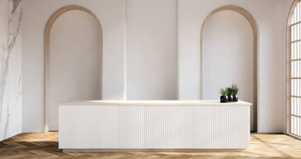 istock Mock up scene office Desk standing in office. 1594426427