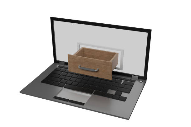 istock Isometric concept of database. businessman holding a folder with documents from the archive managing online digital database concept 1594429510