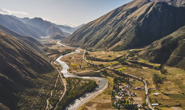 istock Aerial Landscape panoramic view to Urubamba river and sacred valley. Cusco Peru 1594434665