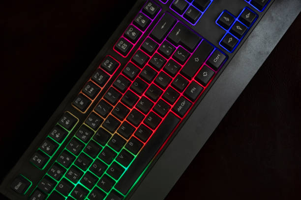 istock Close-up of a black gaming keyboard 1594446103