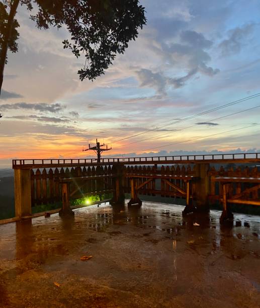istock Rooftop on the hill with sunset views 1594463134