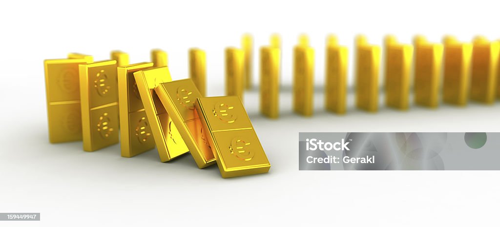 Golden euro Dominó - Foto de stock de Arranjo royalty-free