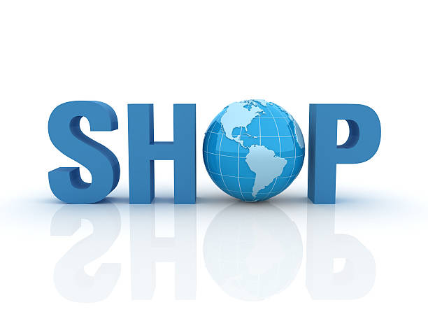 istock 3D Word Shop with Earth Globe 159450079