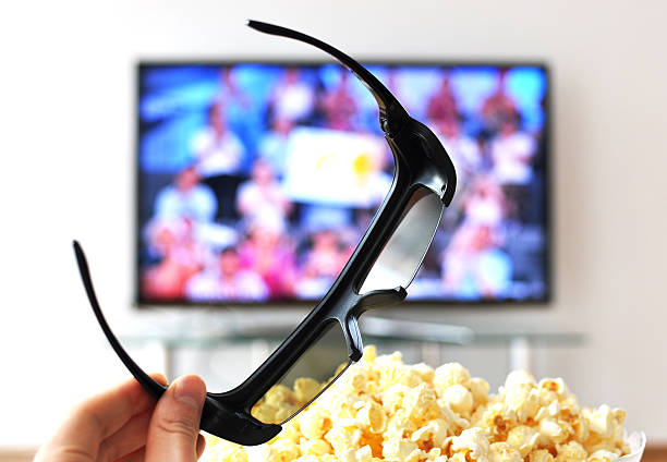 istock 3D glasses against TV-set 159450361