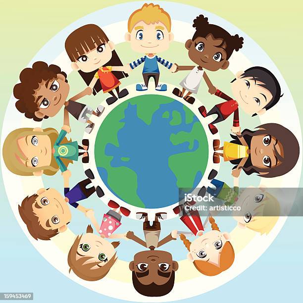 Children In Unity Stock Illustration - Download Image Now - Child,  Ethnicity, Globe - Navigational Equipment - iStock