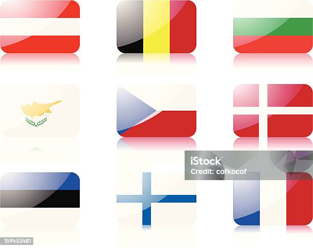 European Union Flags Set 1 Stock Illustration - Download Image Now - Austria, Authority, Badge