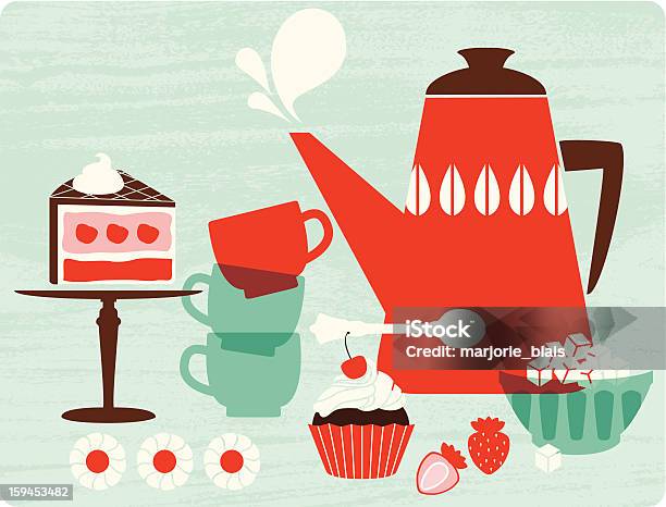 Послеобеденный Чай — стоковая векторная графика и другие изображения на тему Иллюстрация - Иллюстрация, Кусок сахара, Чай в пять часов