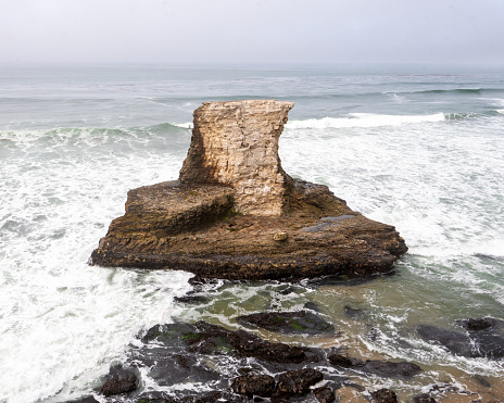 A seastack off the coast at Wilder Ranch State Park near Santa Cruz, California