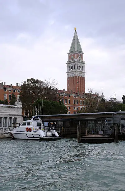 The Grand canal and Campanile of St.Mark's Basilica on a gloomy day