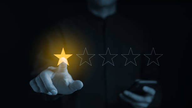 istock Customer review satisfaction feedback survey concept. experience dissatisfied, Unhappy user giving sadness emotion face on online survey. bad review, Bad service dislike bad quality, Poor low rating, 1594627933