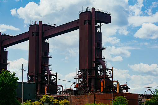 Blast furnace equipment of the metallurgical plant.