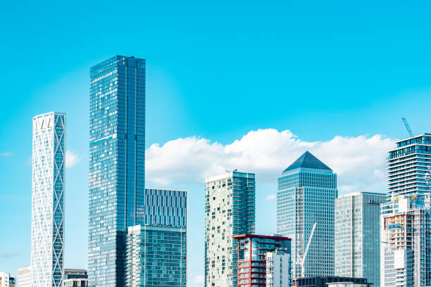 istock Canary Wharf Skyline view from Greenwich, England 1594689305