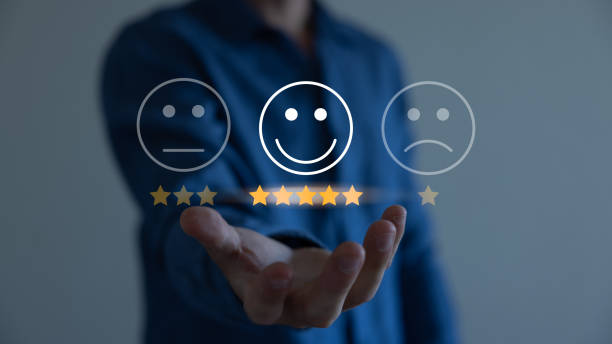 istock Customers rate service experiences on online applications. customer satisfaction feedback survey concept Clients can evaluate the quality of services that contribute to the reputation of the business. 1594713337