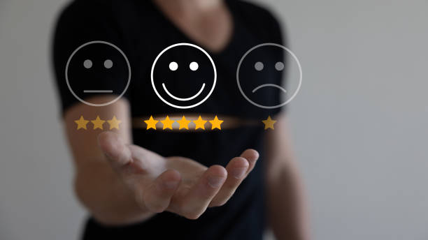 istock Customers rate service experiences on online applications. customer satisfaction feedback survey concept Clients can evaluate the quality of services that contribute to the reputation of the business. 1594713378