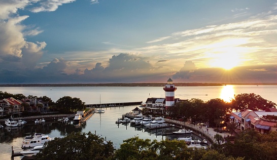 Harbour Town Lighthouse marina in Hilton Head Island, South Carolina