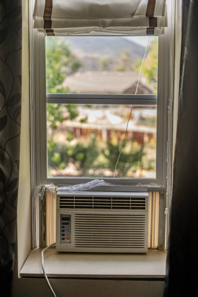 istock Old Style Home Air Conditioner Fan Window Cooler Plug Outdated AC 1594936077