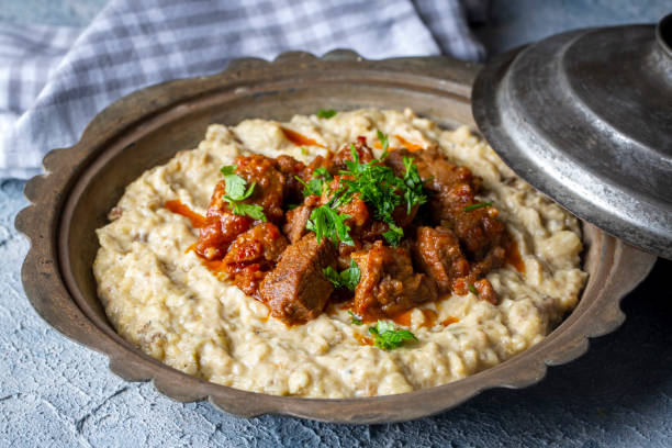istock Turkish Food Hunkar Begendi made with Eggplant and Meat. 1594982950
