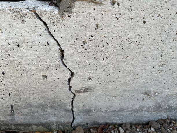istock Texture of cracked concrete block 1595054794