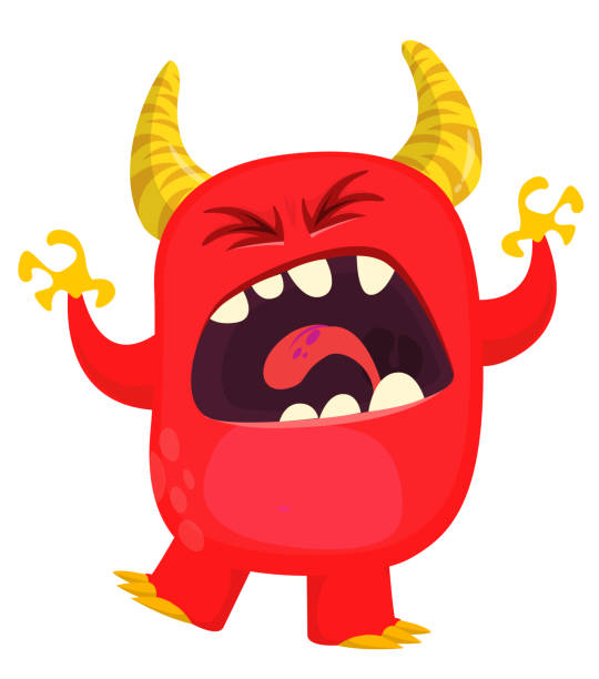 istock Happy cartoon monster waving hands. Halloween vector illustration. Great for package or party decoration 1595072151