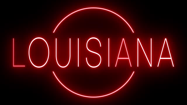 Red neon sign for Louisiana