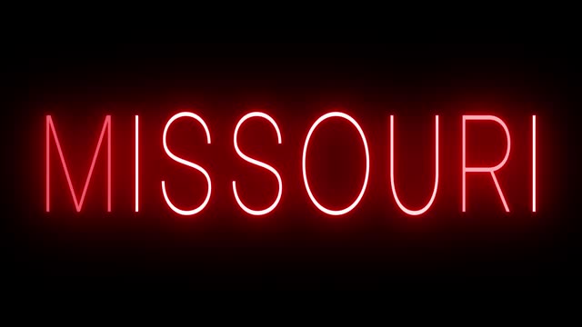 Red neon sign for Missouri