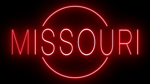 Red neon sign for Missouri