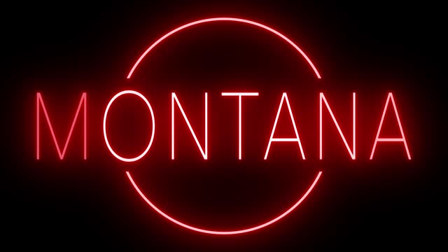 Red neon sign for Montana