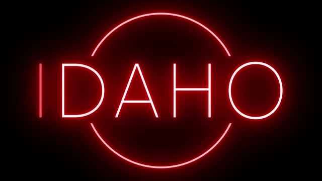 Red neon sign for Idaho