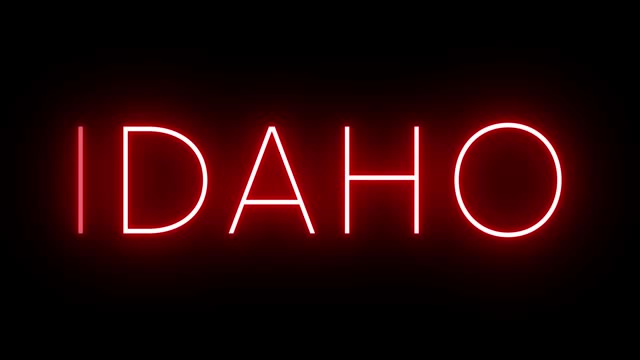 Red neon sign for Idaho