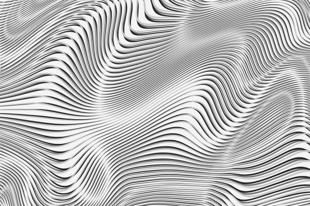 istock Abstract background, curved lines, shades of gray 1595383787