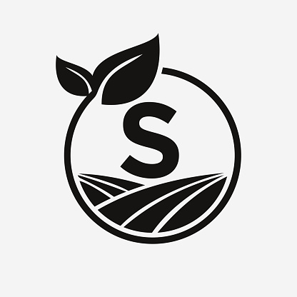 Letter S Agriculture Logo. Farming Logotype Symbol Template