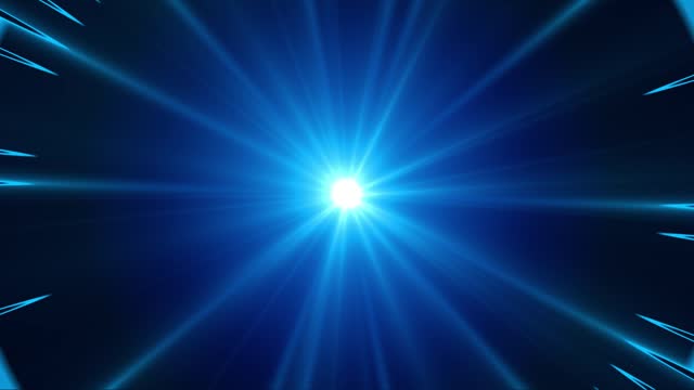 Glowing Star Elegance: Abstract Motion with Dark Blue Background and Light Flares