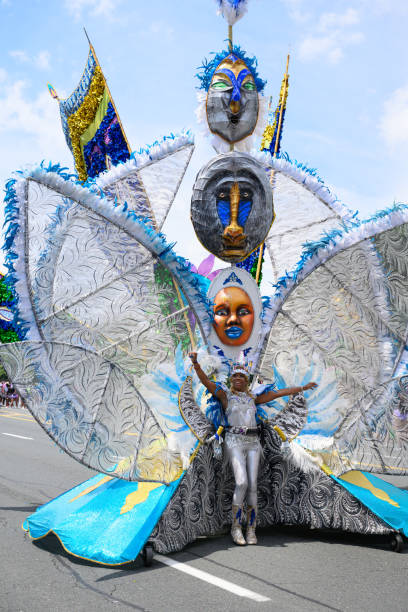 Toronto, Ontario, Canada - Aug 5, 2023: Toronto Caribbean Carnival has become the biggest of its kind in North America. The Grande Parade, as the highlight of the three-week Festival, attracts local, national, and international visitors.