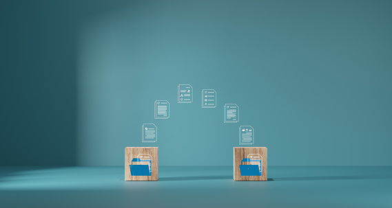 Documents Loading Image Wooden Blocks With Virtual Document Loading To Another Folder Data Copy ...