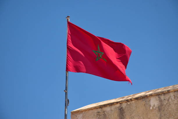 bandiera del marocco - moroccan flags foto e immagini stock