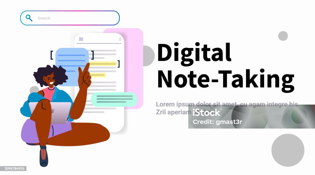 Notes On Elearning Student Girl Taking Digital Notes On Laptop Online Education Elearning ...