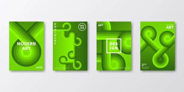 Vector illustration of Brochure template layout, Green cover design, business annual report, flyer, magazine