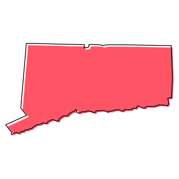 Connecticut map shape, united states of america. Flat concept icon symbol vector illustration Connecticut map shape, united states of america. Flat concept icon symbol vector illustration . connecticut state shape stock illustrations