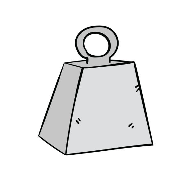 Cartoon iron heavy weight hand-drawn on a white background. Cartoon iron heavy weight hand-drawn isolated on a white background. Flat design. Vector illustration. kilogram stock illustrations
