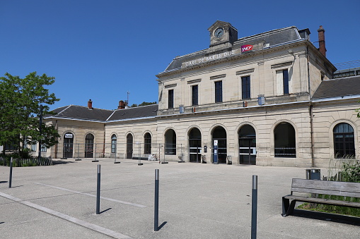 Railway station, view from outside, town of Bar Le Duc, department of Meuse, France