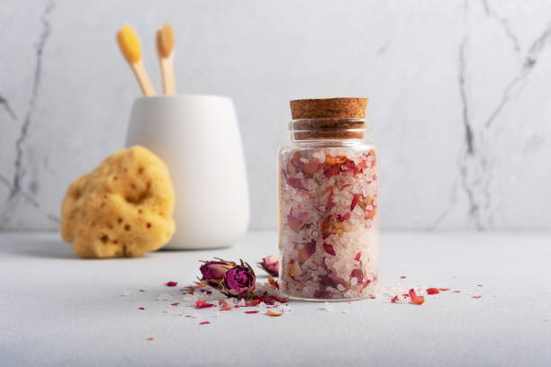 istock Still life with homemade roses bath salt 1595908896