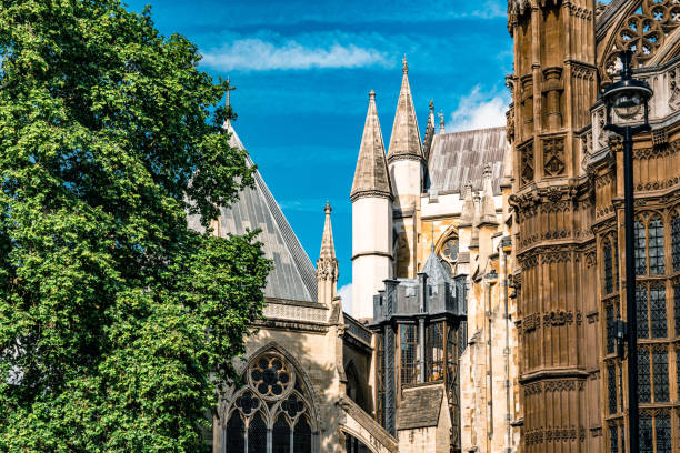 kościół św. małgorzaty, westminster, londyn, anglia - ancient past anglican building exterior zdjęcia i obrazy z banku zdjęć