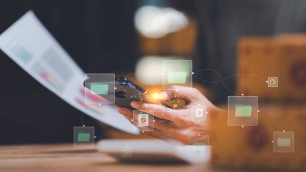 istock entrepreneur working with document folders ,Management of important document storage of organization ,ERP document system ,quality assessment management With a checklist ,online document database 1595925591