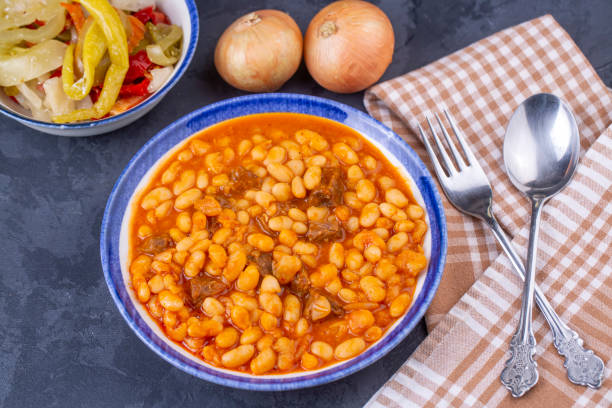 istock Turkish foods; dried bean (kuru fasulye) 1595931369