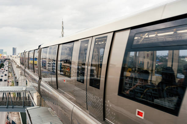 istock Yellow line sky train in Bangkok 1595956098