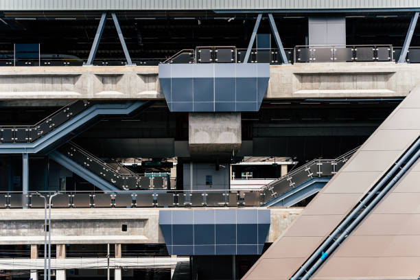 Exterior detail structure of railway line in Bangkok, Thailand