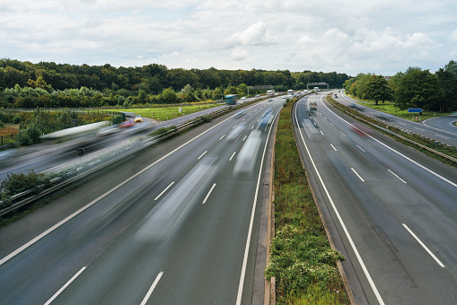 M1 four lane smart motorway in West Yorkshire\