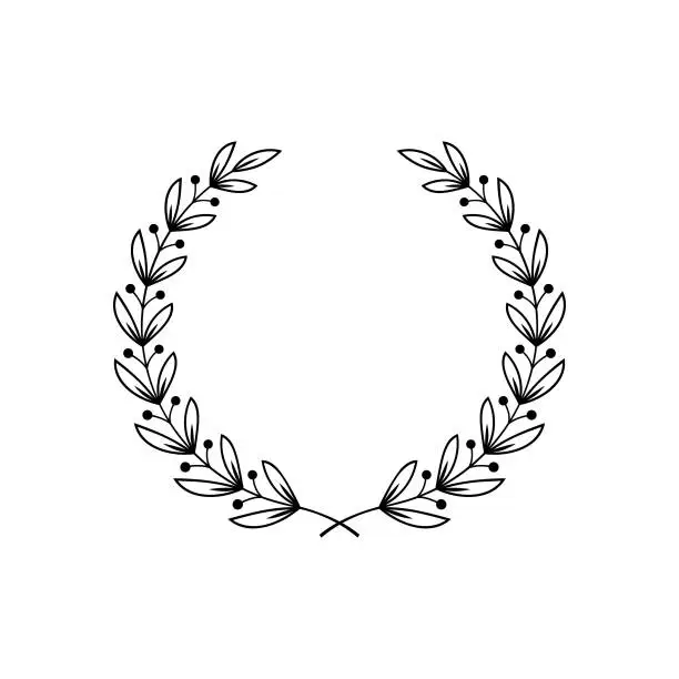 Vector illustration of Leafy wreath