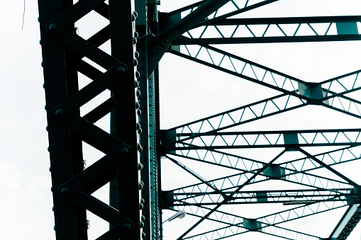 Bridge frame closeup of urban bridge in Bangkok