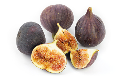 Fresh organic common fig sliced and whole